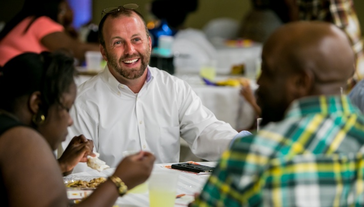 Stephen Leicht at a Strengthening Families Program graduation