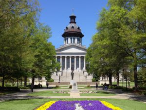 South Carolina state capital outdoors in the spring