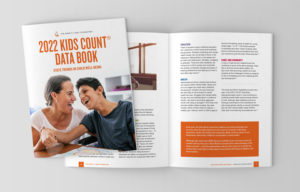 2022 Kids Count Data Book mockup spread