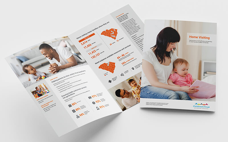 Home visiting in South Carolina brochure mockup.