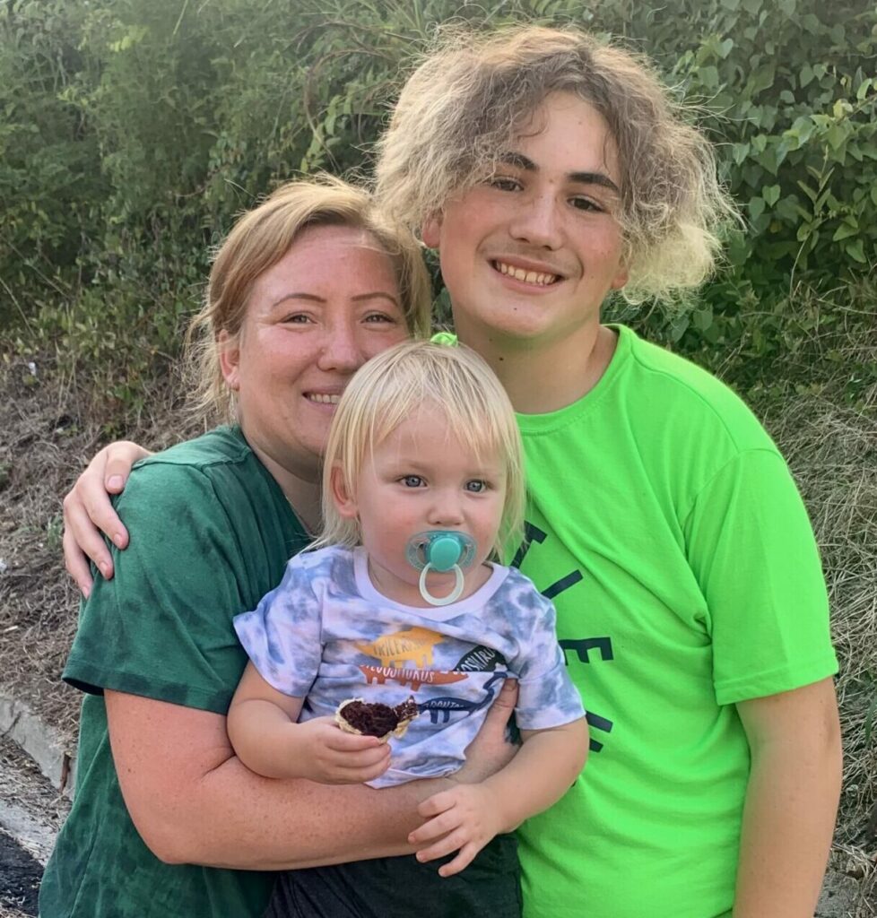 Amanda Ingle and her sons