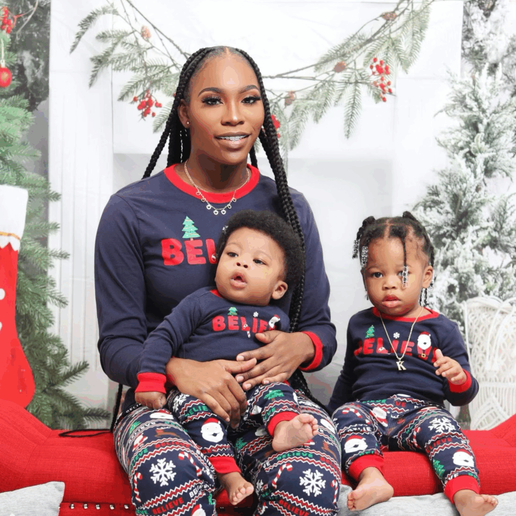Tamia Anthony and her two children.
