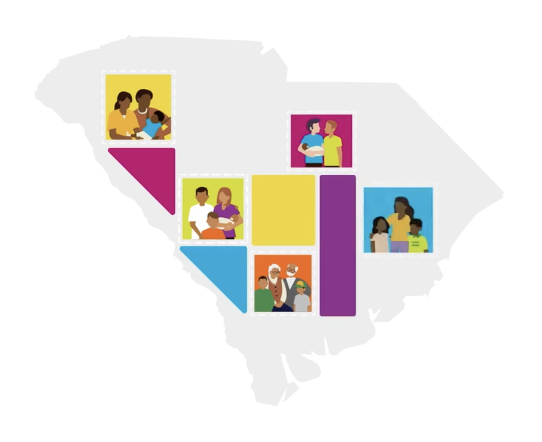 Families in South Carolina state outline