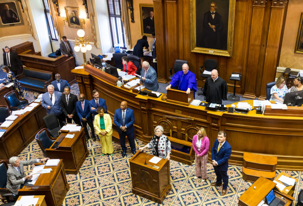 Sen. Katrina Shealy speaks in the South Carolina Senate