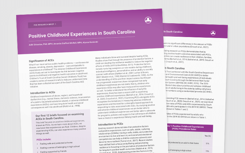 Positive childhood experiences research brief