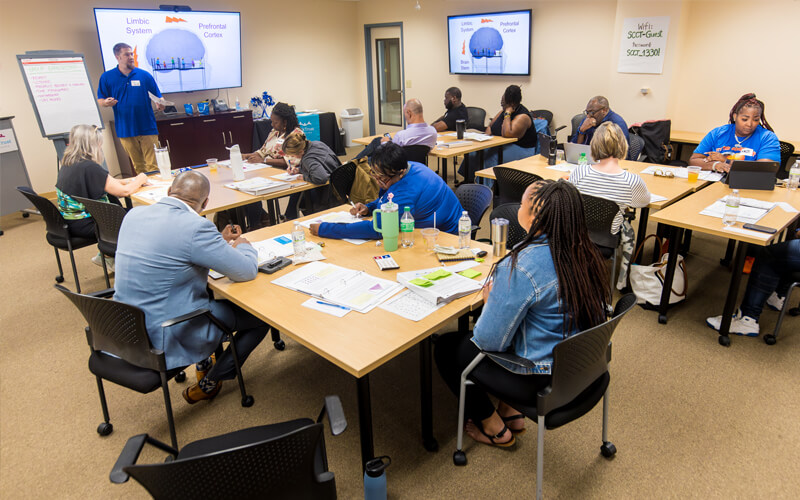 Attendees presents during an ACE and Building Resilience training.