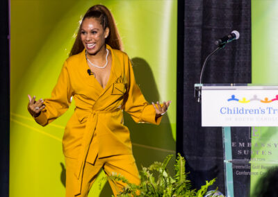 Princess Sarah Culberson on stage at the Building Hope for Children Conference 2024.