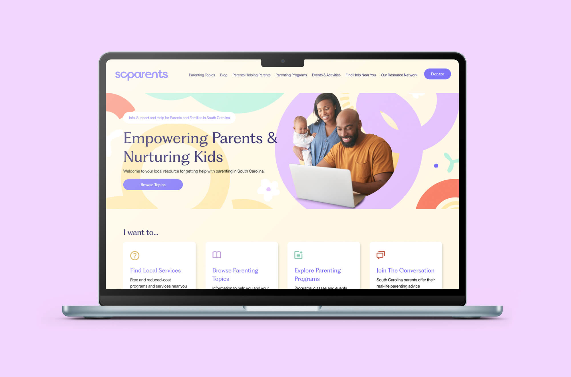 SC_Parents_homepage_on_laptop