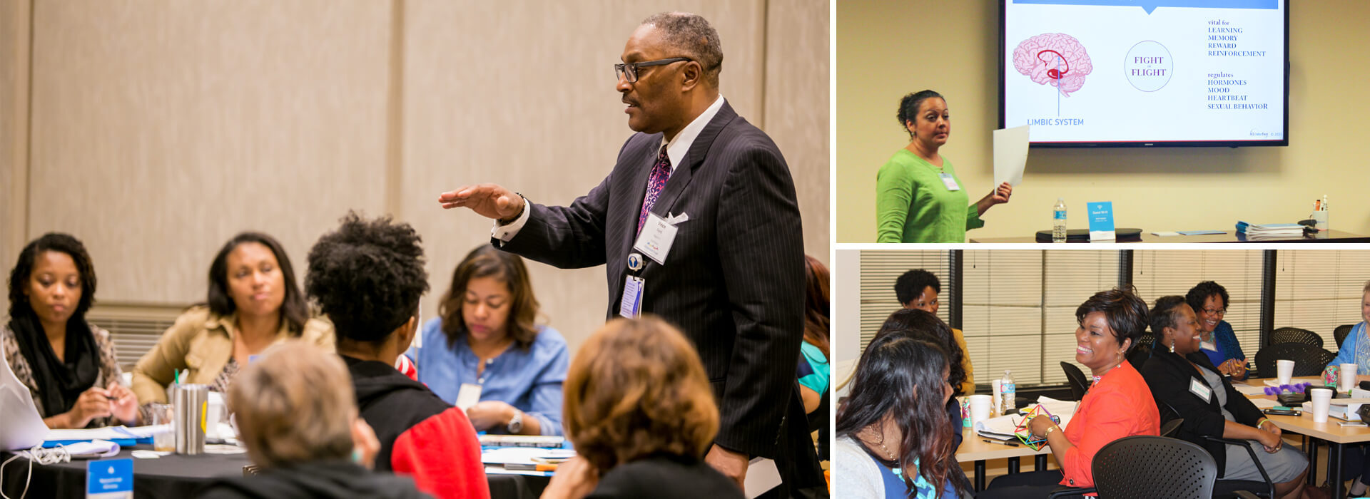 Collage of attendees and speakers at adverse childhood experience training.