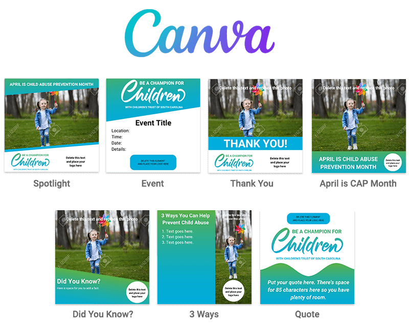 Collage of Canva thumbnail templates.