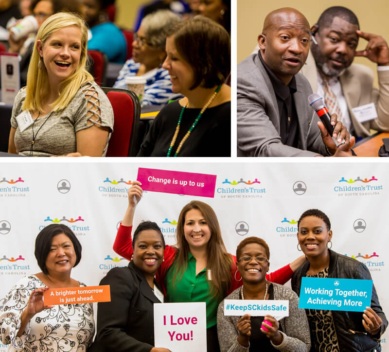 Collage of conference attendees