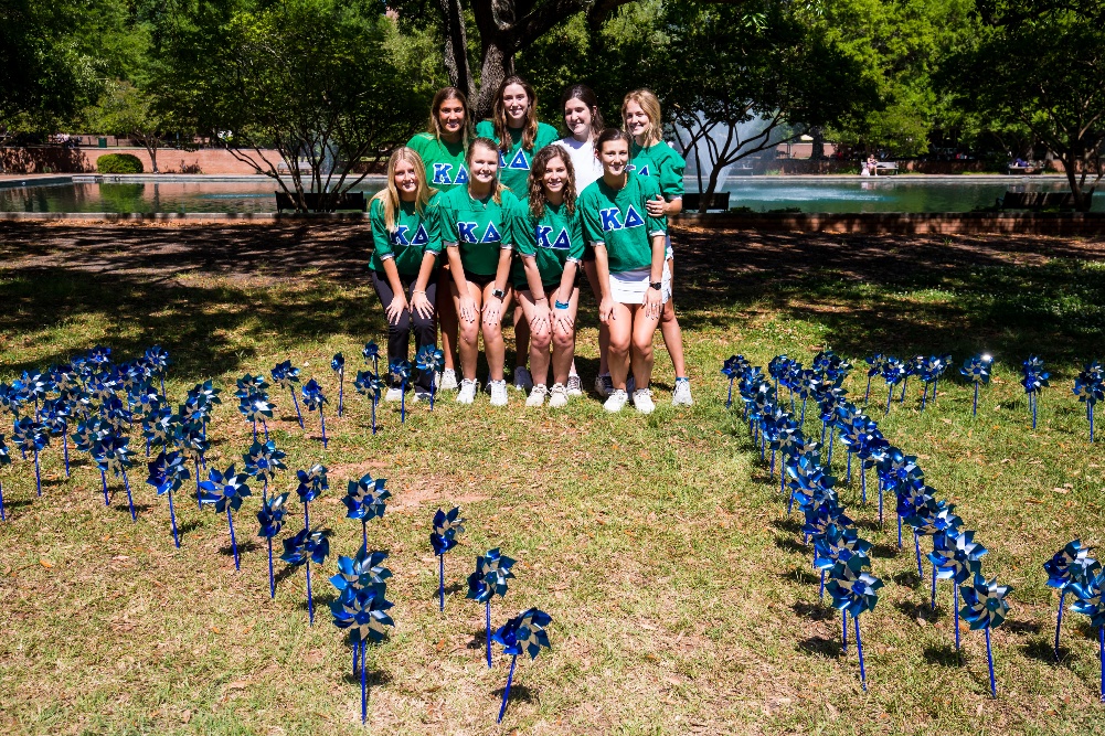 Kappa Delta planting pinwheels at USC