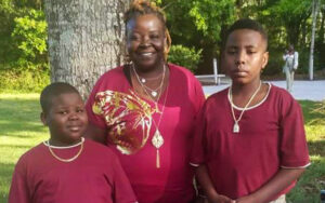 Krystal Edwards and her sons, Zayvion, 9, and Zyahire, 11.