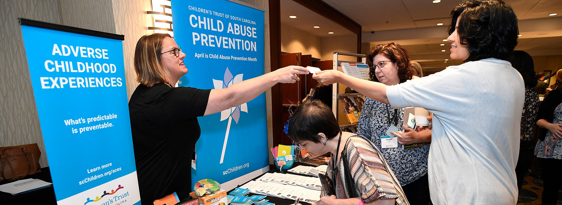 Providing resources at Building Hope for Children Conference